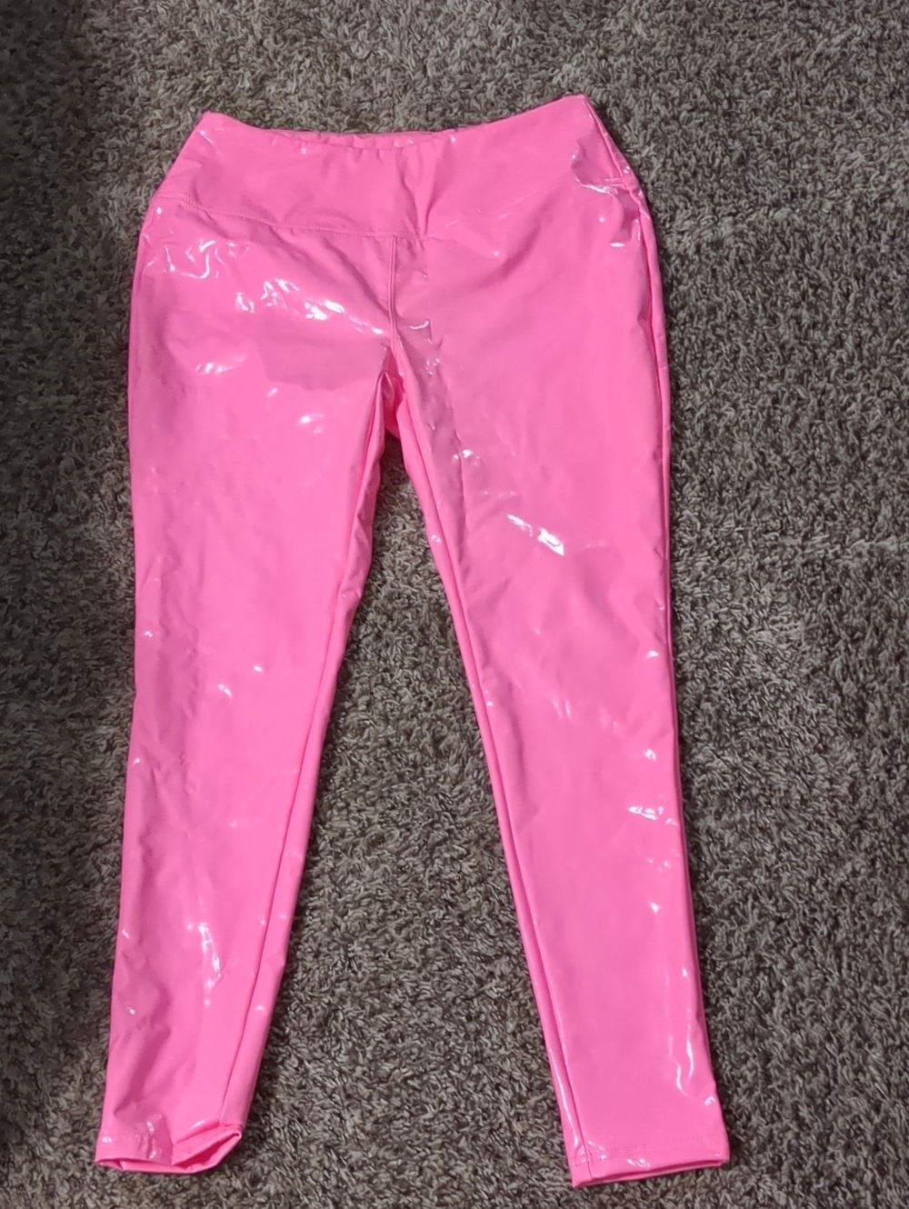 Hybrid & company Hot Pink Shiny Vinyl Leggings